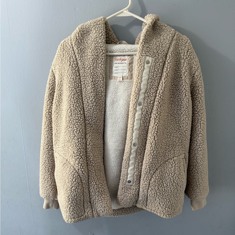 Cat & Jack Cream Sherpa Kids Jacket